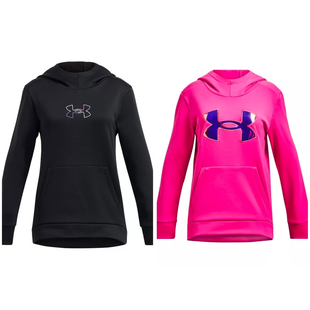 Under Armour NWT Black Pink Hoodies Lot of 2 Girls New Size Large